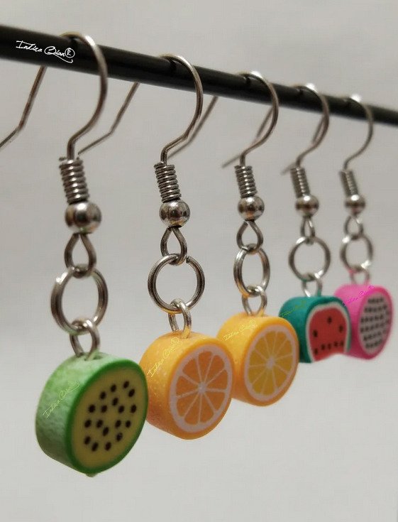 Producto - Set Aros colgantes - Mix Frutas - 6 Pares