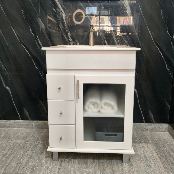 Producto - Vanitory de 60 cm (1 puerta y tres cajones)