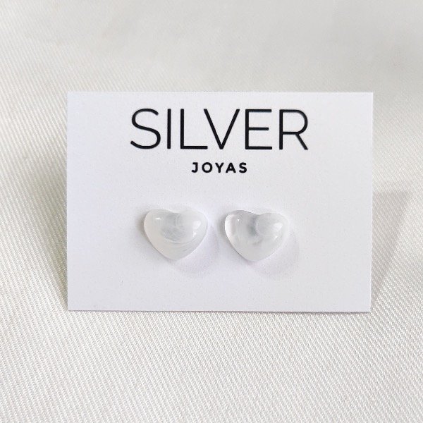 Producto - Aros corazón blanco AQ