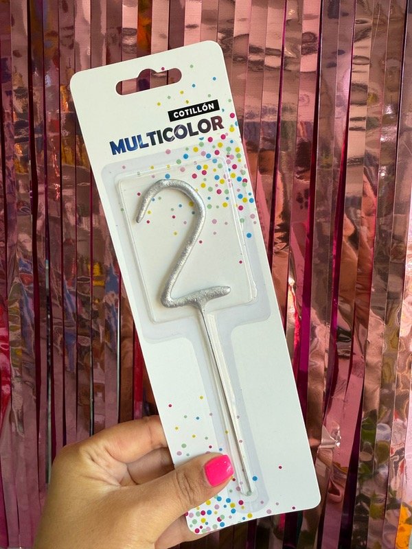 Producto - SPARKLE NUMERO 2 PLATEADO