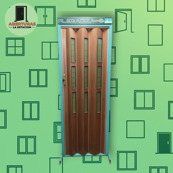 Producto - PUERTA PLEGADIZA REFORZADA Y VIDRIADA DE PVC DESDE 74X200 CM HASTA 95X200 CM