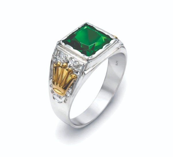 Producto - Anillo Sello Plata y Oro (Cod: A-073 V)