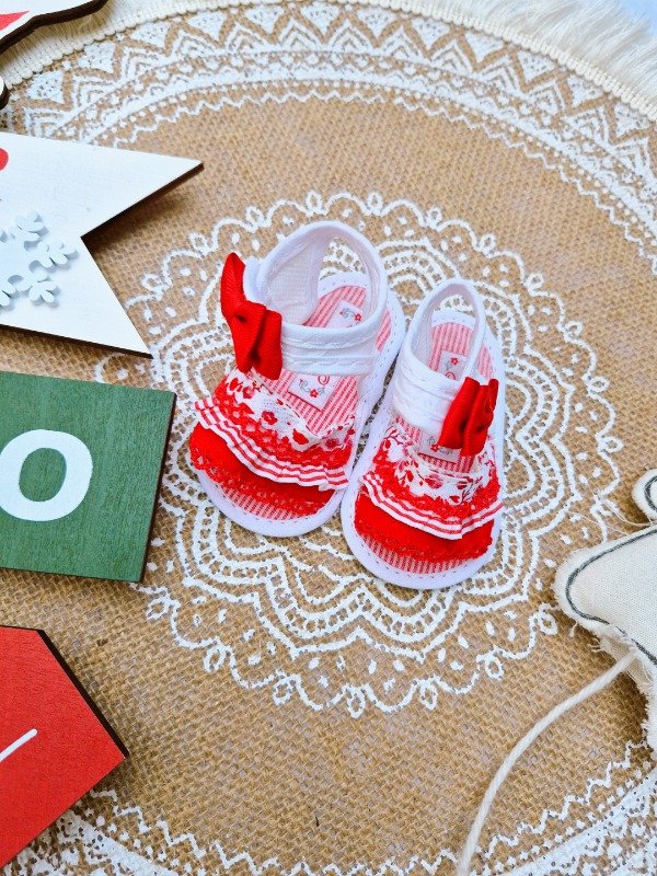 Producto - Sandalias flores rojas