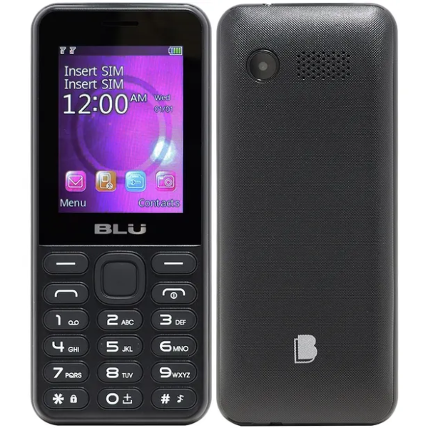 Producto - Celular Blu 4G, pantalla de 2,4", doble SIM, negro
