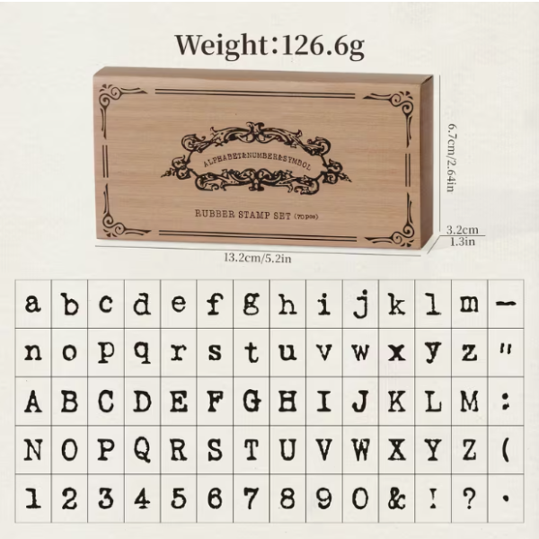 Producto - SET DE SELLOS DE MADERA ALFABETO, NÚMEROS Y SÍMBOLOS