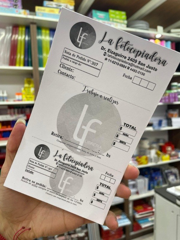 Producto - Talonario 100 duplicado troquelado y numerado b/n