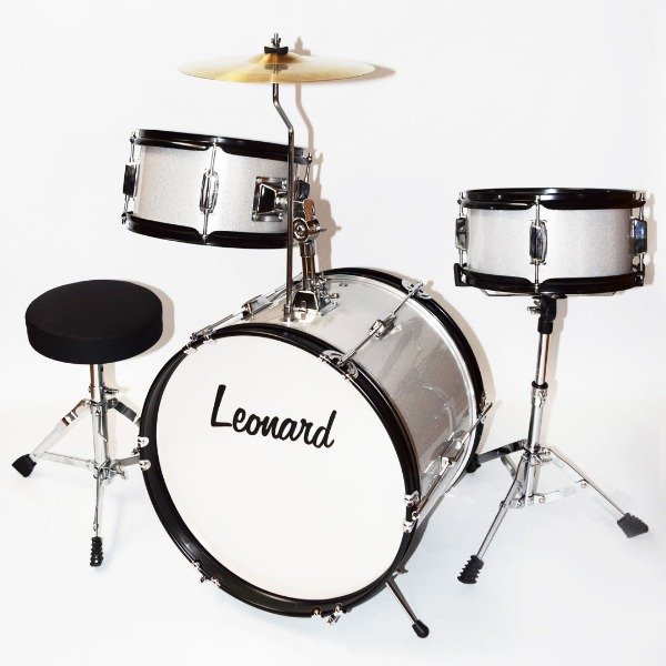 Producto - LEONARD BATERIA PARA NIÑOS 16" 3 CUERPOS CON PLATILLO, PALILLOS Y BANQUETA - 1