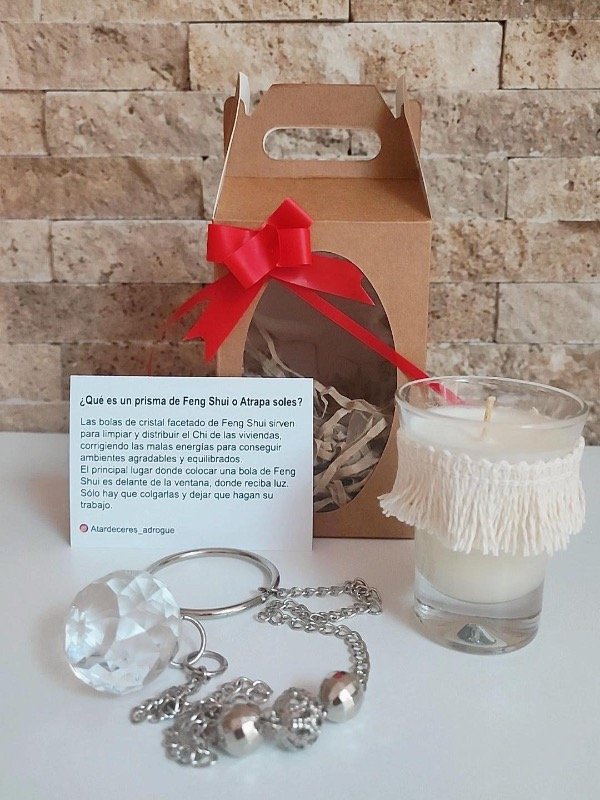 Producto - Mini Box Vela en Shot con flecos + atrapasol con cadena