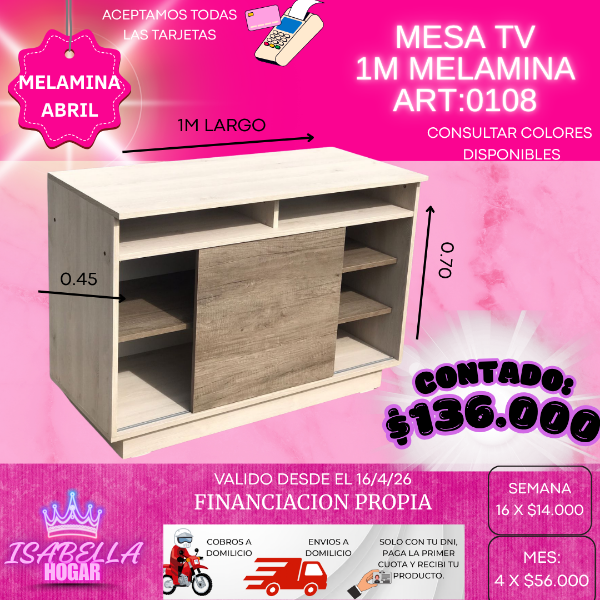 Producto - MESA TV 1M MELAMINA