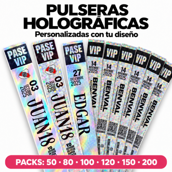 Producto - Pulseras Holográficas Personalizadas para Fiestas y Eventos - 0