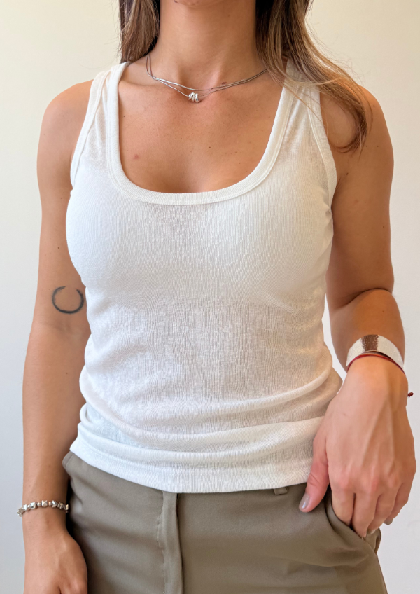 Producto - Musculosa LAVANDA - Blanco