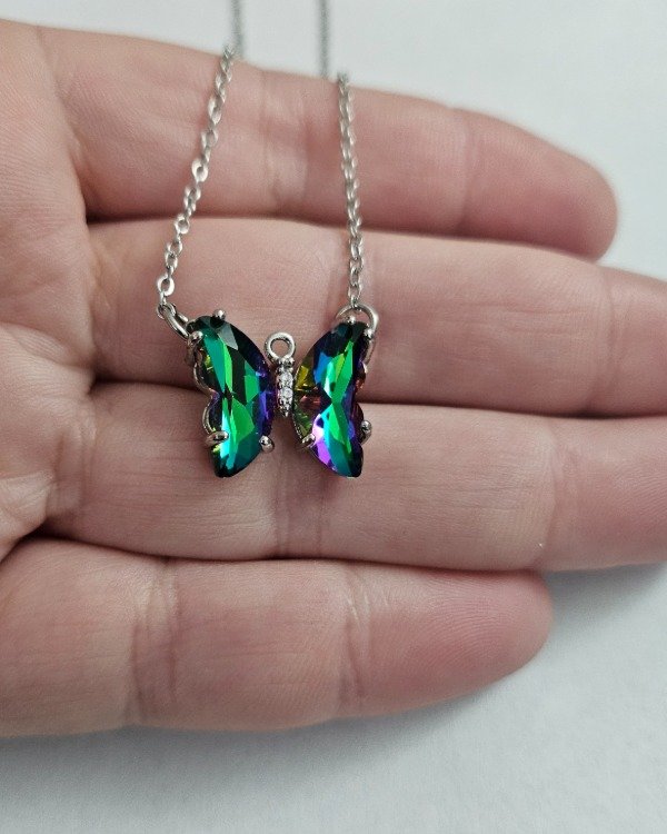 Producto - Collar mariposa doble agarre tornasol