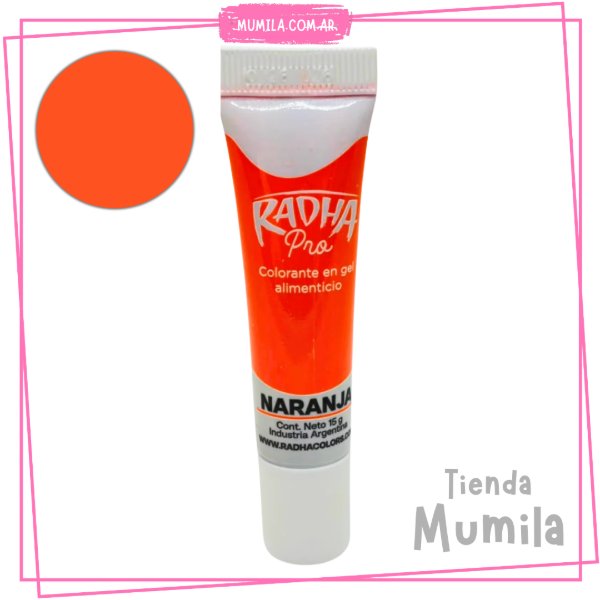Producto - Colorante naranja en gel Radha Colors