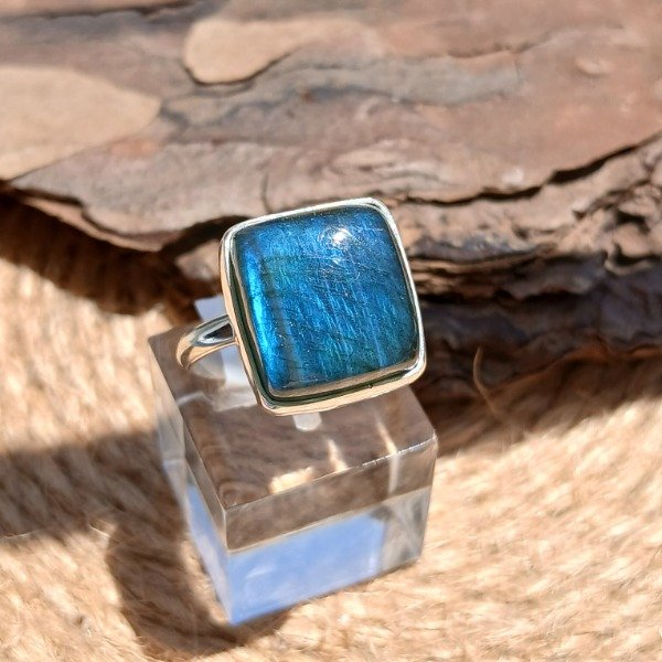 Producto - Anillo Plata 925 labradorita - Talle 17,5