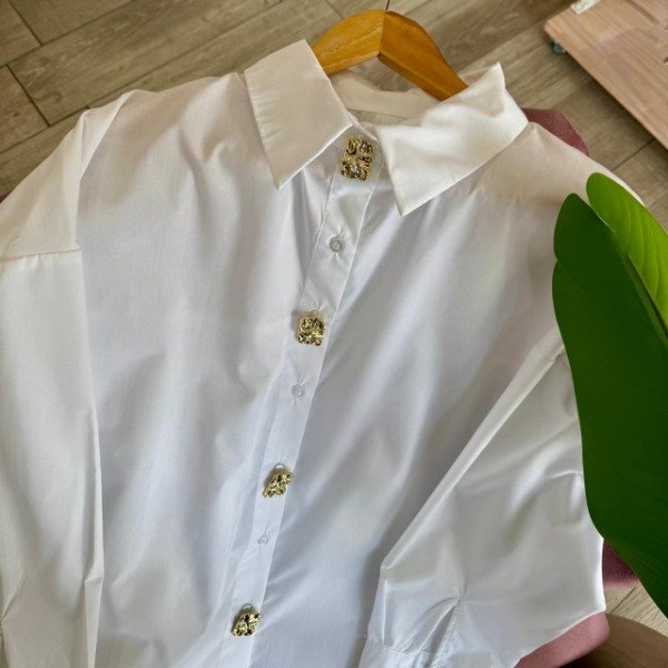Producto - Camisa de poplin con prendedor cuadrado 7722 - 0