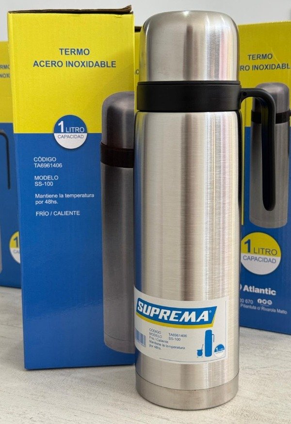 Producto - TERMO MEDIA MANIJA ACERO INOX 1L