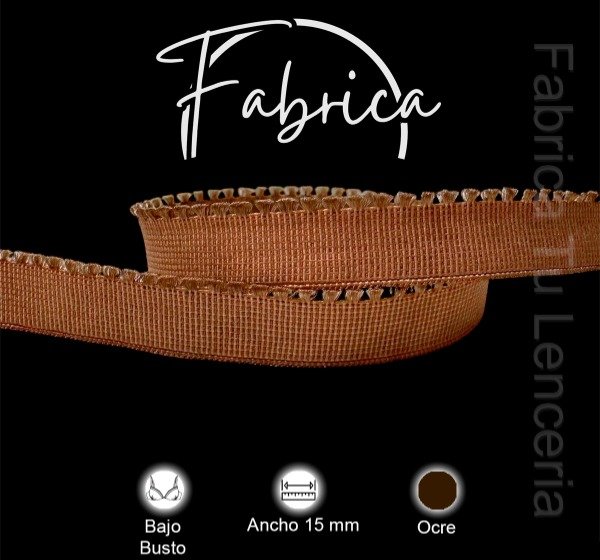 Producto - Bajo Busto Picos Ocre 15mm nylon (1 metro)