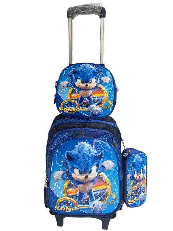 Producto - Sonic Combo Mochila + Cartuchera + Lonchera + Carrito