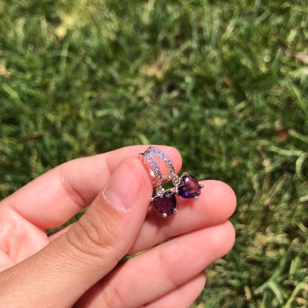 Producto - Aros corazon lila