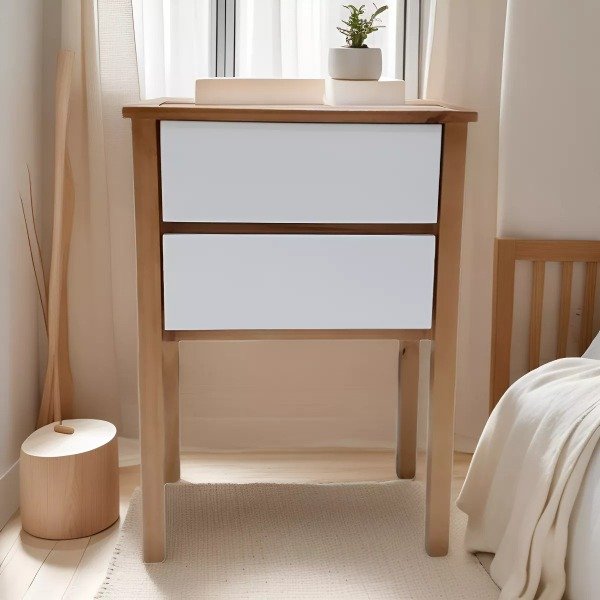 Producto - MESA DE LUZ  MINIMALISTA 50x30x70alt COLOR ROBLE CLARO
