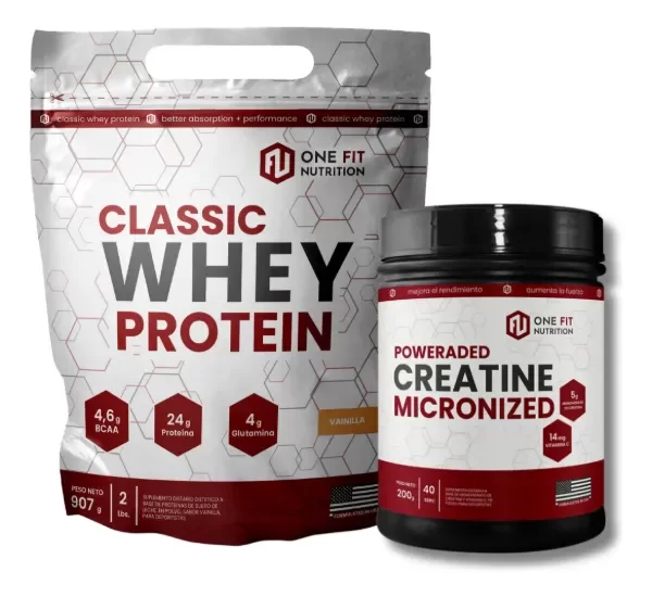 Producto - COMBO ONE FIT (Whey protein 2lb + Creatina 200g) - 0