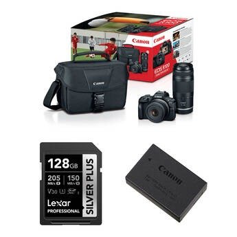 Producto - Canon EOS R100 Mirrorless Camera with 18-45mm and 75-300mm Lenses + Kit