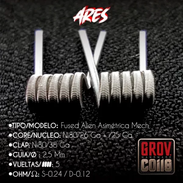 Producto - COIL PREARMADA GROV COILS ARES (0.24ohm).