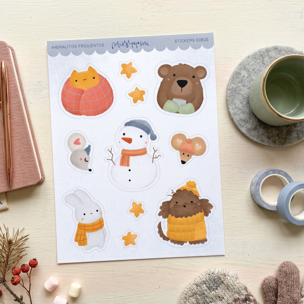 Producto - Stickers Animalitos Friolentos