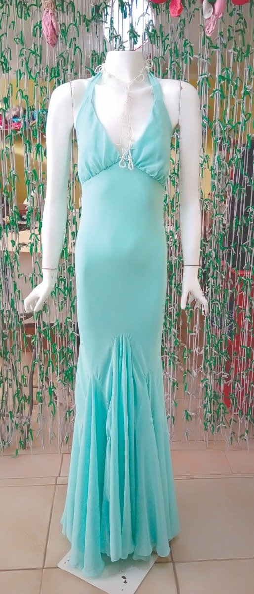 Producto - Vestido Alma- Verde agua- Talle 1 (equivale a T 38)