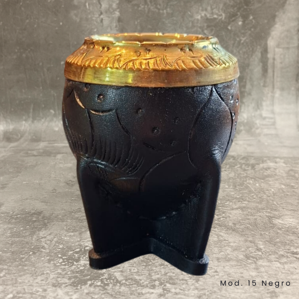 Producto - MATE TORPEDO BRONCE CINCELADO (CUERO TALLADO) (mod 15)