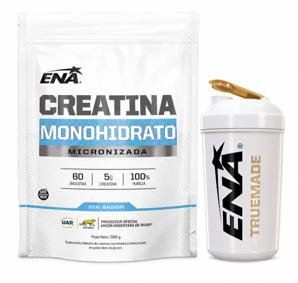 Producto - Creatina ENA Monohidrato Micronizada 300g + Shaker ENA
