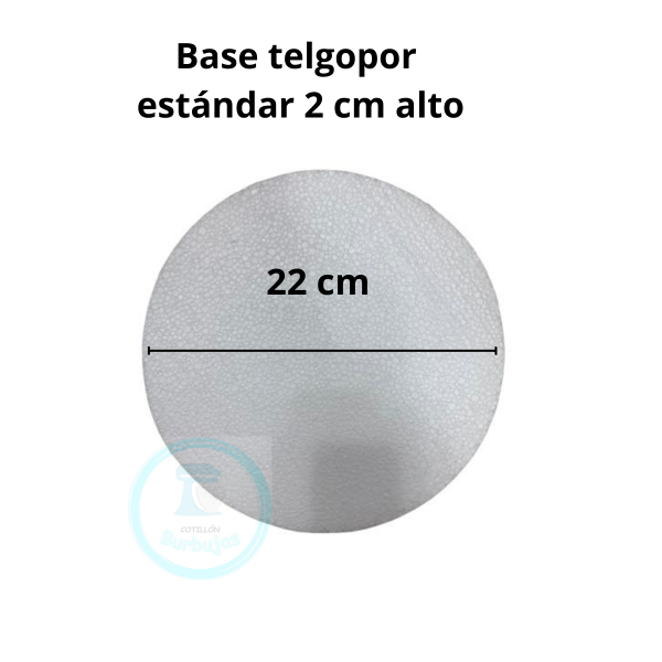 Producto - Base Telgopor Estándar 22 cm - altura 2 cm - x1