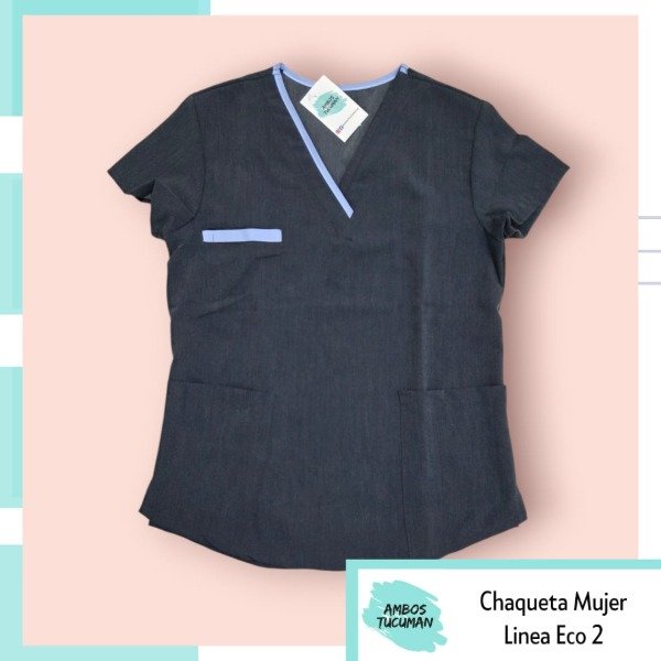 Producto - Chaqueta Eco Azul Símil Jean con Celeste