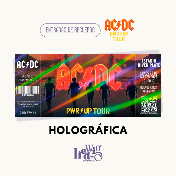 Producto - Entradas de recuerdo 14x6 HOLOGRAFICAS - AC/DC Pwr Up Tour