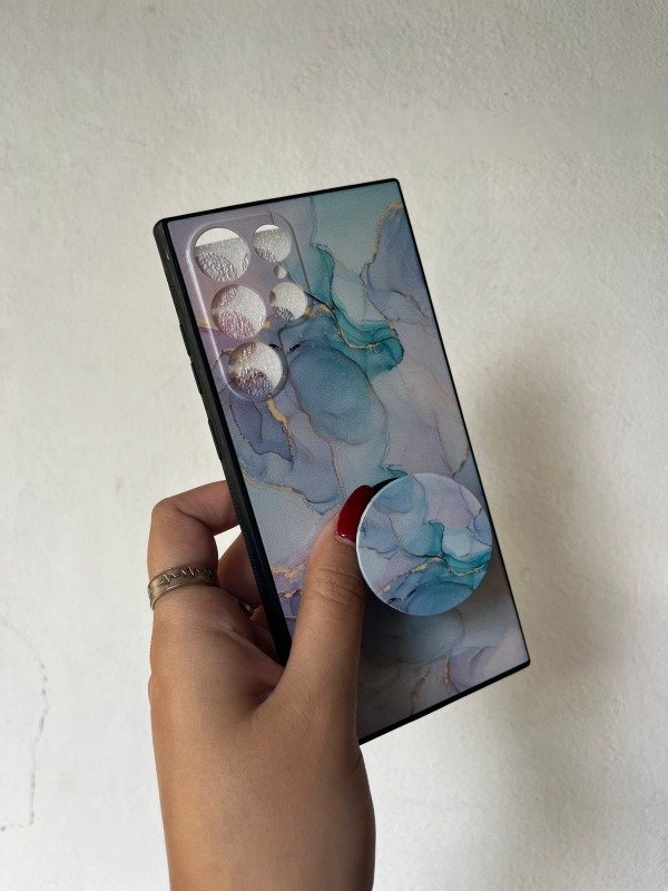 Producto - S22 Ultra marmol con pop celeste