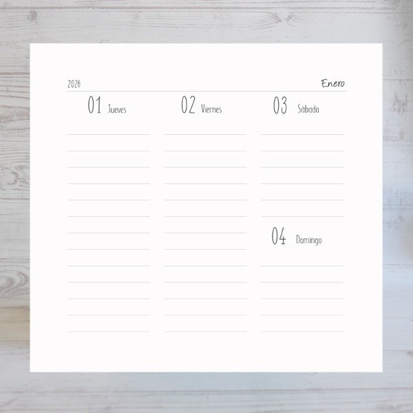 Producto - Agenda Semanal Cuadrada COSIDA SIN horarios Con frases