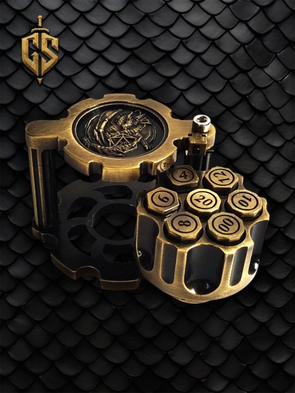 Producto - Set de Dados de Revolver Dorado
