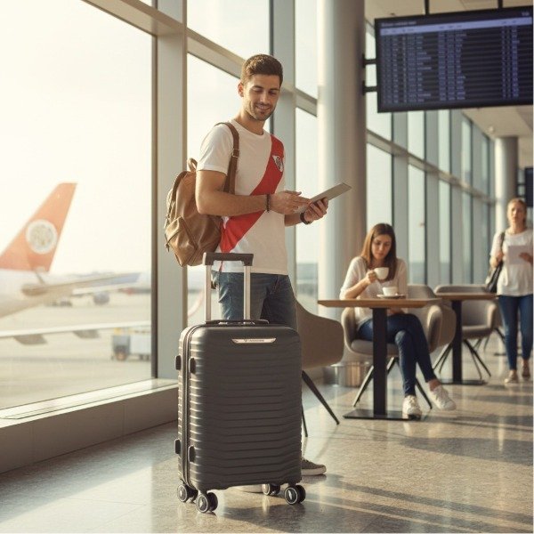 Producto - VALIJA RIVER CARRY ON RIGIDA 46X33X20 CM CON RUEDAS PREMIUM LICENCIA OFICIAL