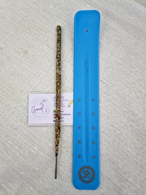Producto - Portasahumerio Celeste con OM y estrellitas