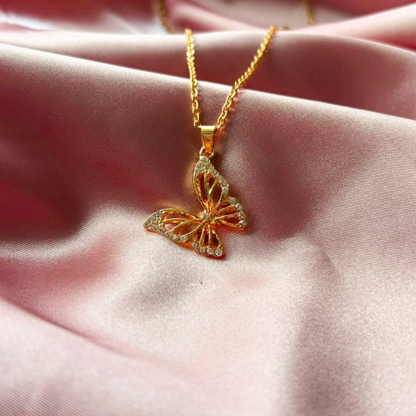 Producto - Collar mariposa strass dorado