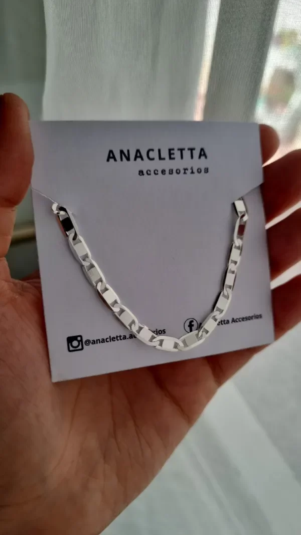 Producto - Pulsera eslabones chatos plata 925