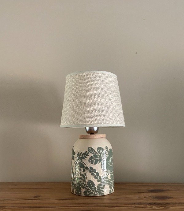 Producto - Lámpara Tambor Flor Verde - A PEDIDO
