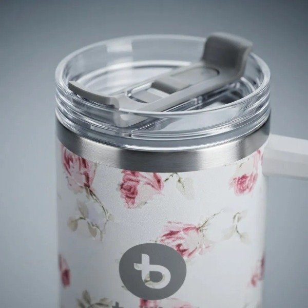 Producto - Vaso Termico Diseño Marmol Floral ANDINO BULLTEC 1200ML blanco rosas - 4