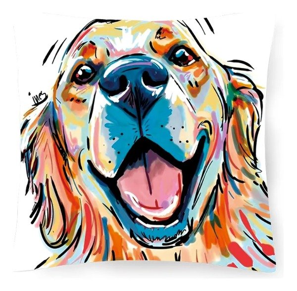 Producto - DIAMOND PAINTING 20X30 DIBUJO PERRITO GOLDEN FELIZ