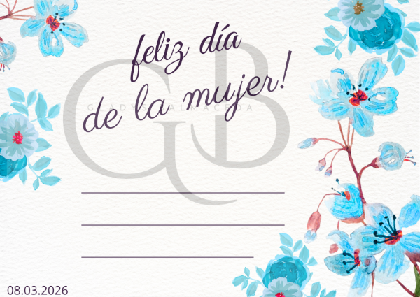 Producto - TARJETA DÍA DE LA MUJER - CELESTE