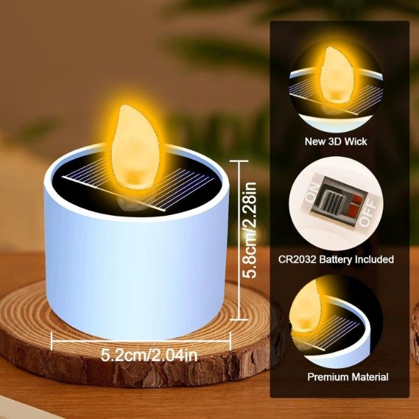 Producto - Pack X6 Vela Led Solar Exterior Efecto Llama Luz Decorativa - 4