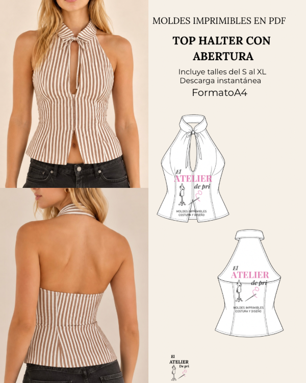 Producto - Top Halter con abertura - 0