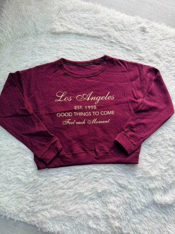 Producto - Buzo Los Angeles Crop Vino Falla