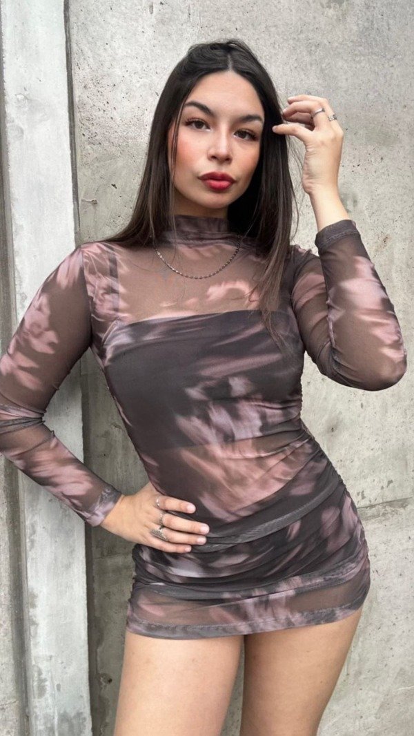 Producto - VESTIDO TUL SUBLIMADO CHOCOLATE