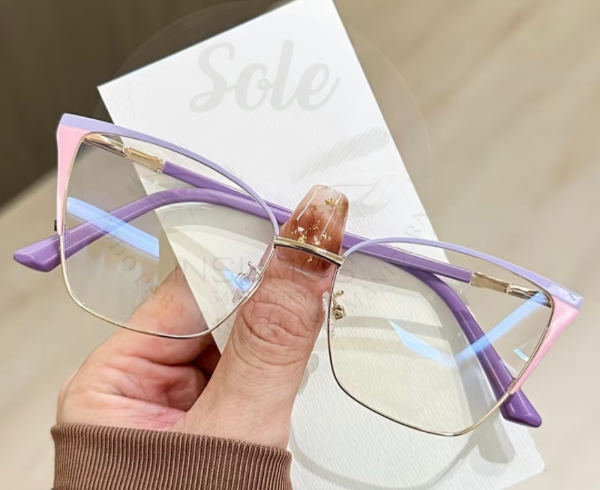 Producto - LENTES DE DESCANSO (MARCO DORADO-PURPURA)
